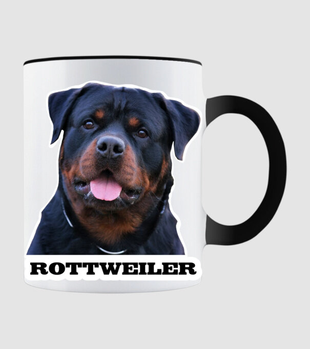 Rottweiler minta fekete pólón
