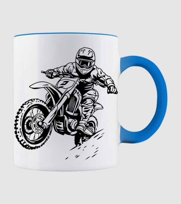 motocross minta világoskék pólón