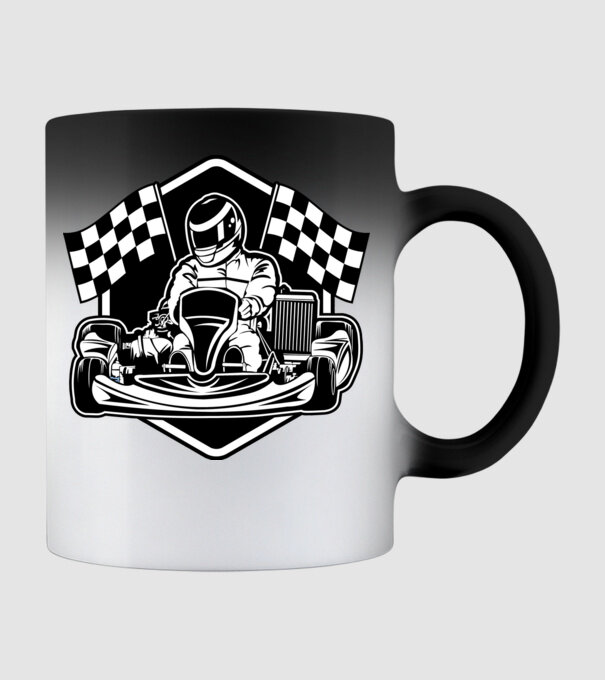 Gokart minta fekete pólón