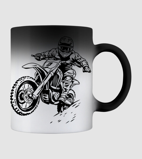 motocross minta fekete pólón