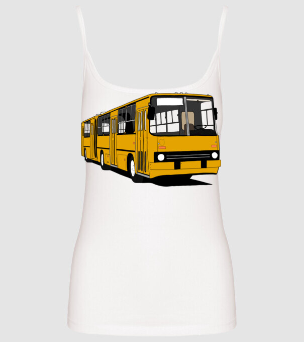 Busz minta fehér pólón