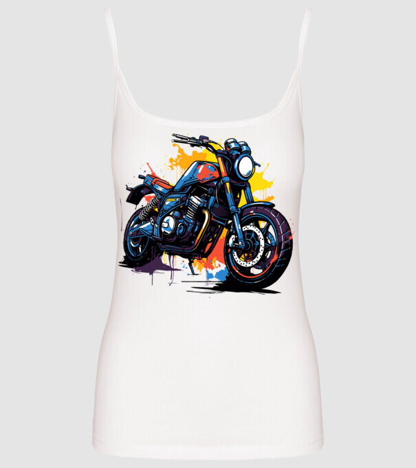 Motor minta fehér pólón