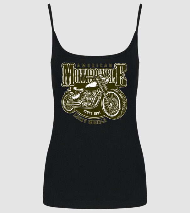 Motorcycle minta fekete pólón