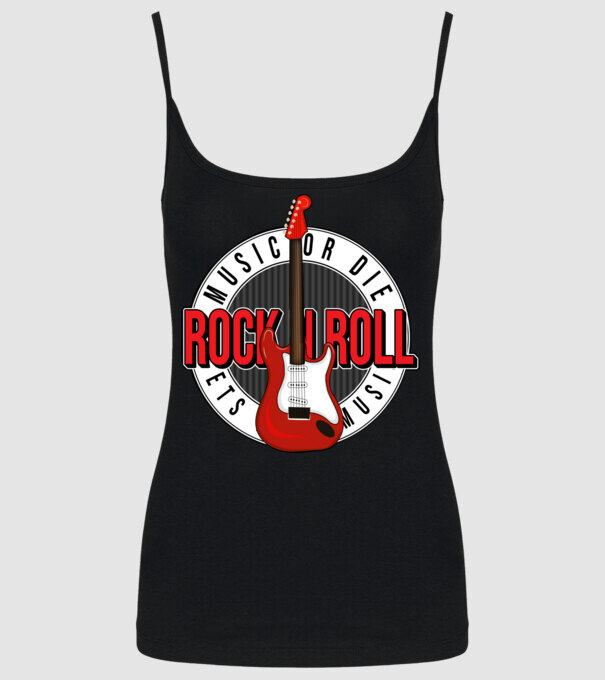 Rock and roll minta fekete pólón