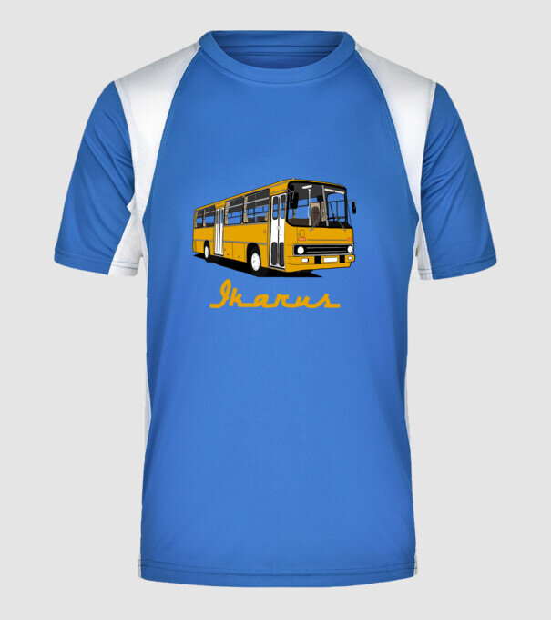 Busz minta királykék pólón