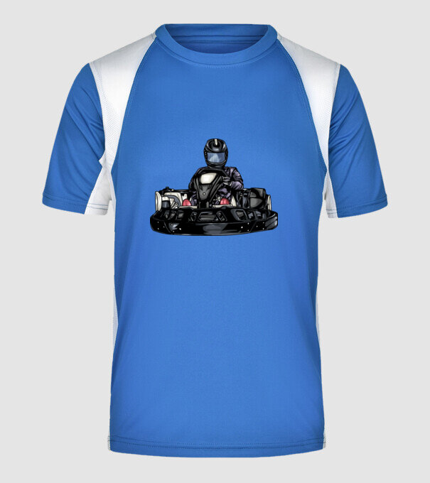 Gokart  minta királykék pólón