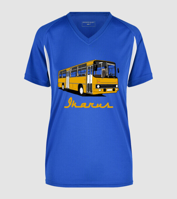 Busz minta királykék pólón