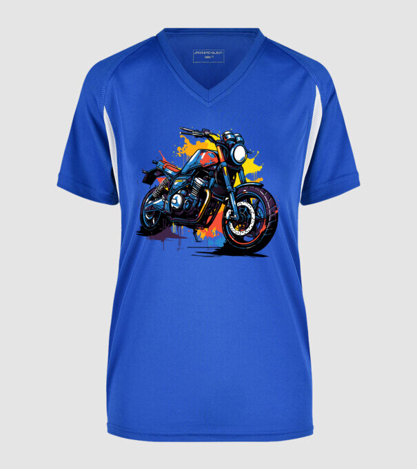 Motor  minta királykék pólón