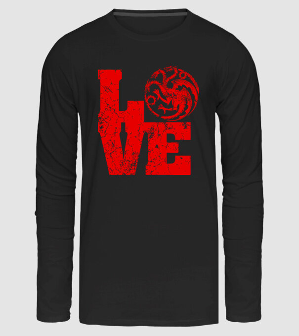 LOVE targaryen minta fekete pólón