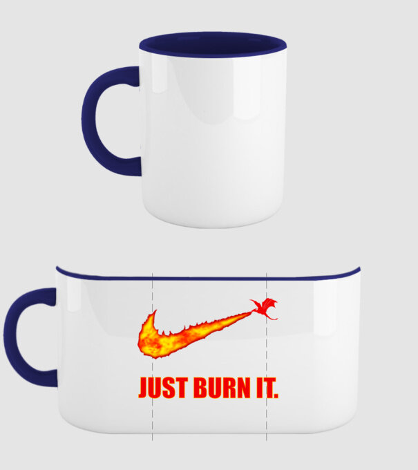 just burn it dracarys minta sötétkék pólón