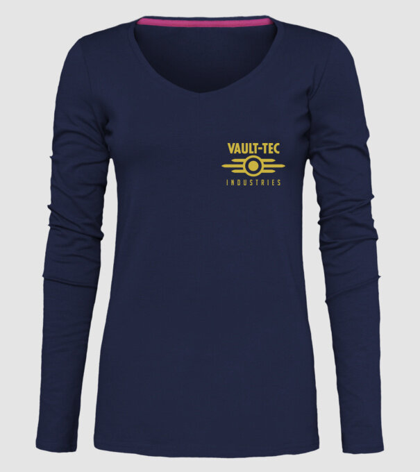 Vault-Tec_Logo minta sötétkék pólón