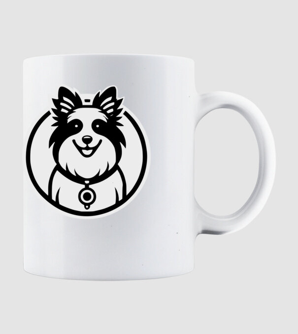 Border collie minta fehér pólón