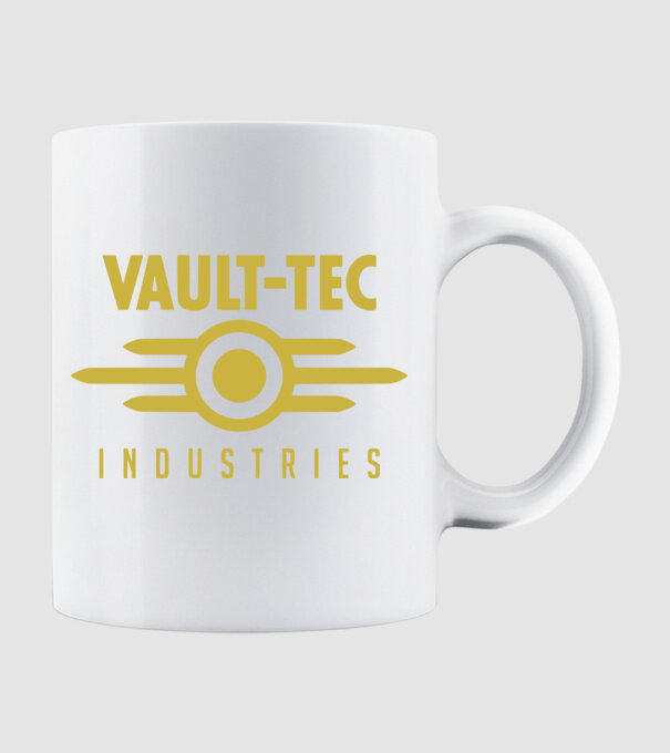 Vault-Tec_Logo minta fehér pólón