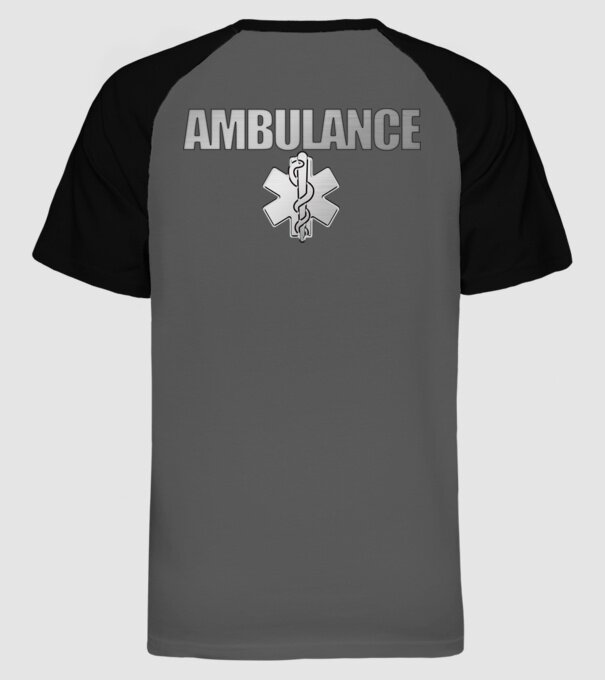 Ambulance minta logóval minta szürke/fekete pólón