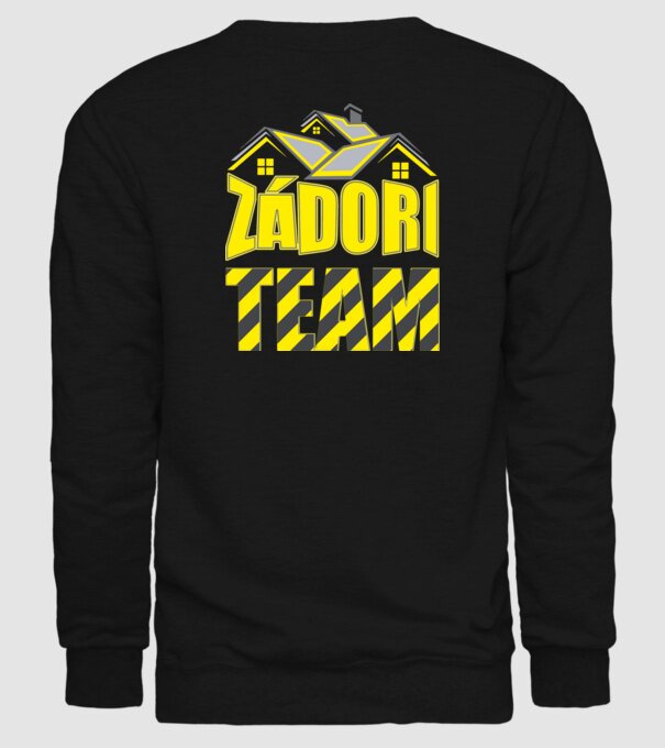 Zádori Team hát minta fekete pólón