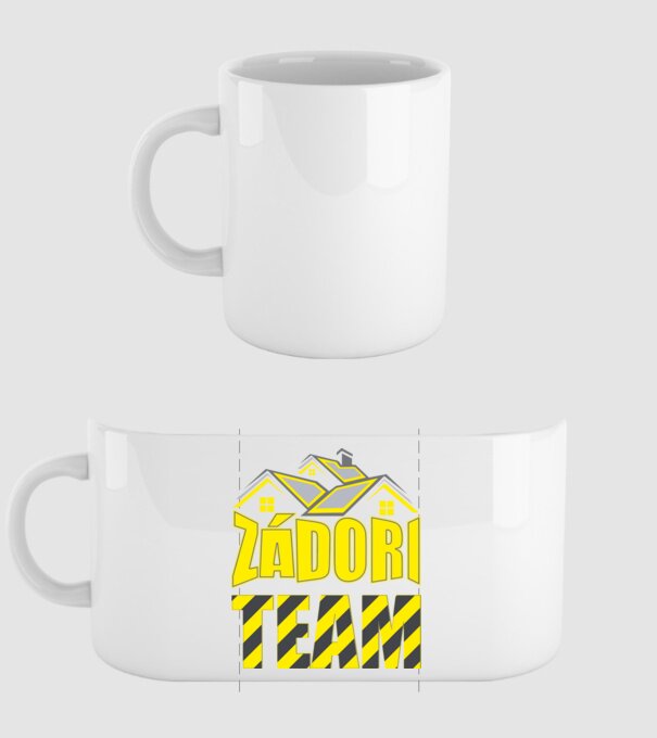 Zádori Team hát minta fehér pólón