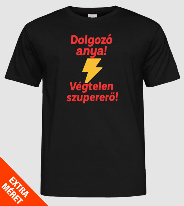 Dolgozó anya minta fekete pólón