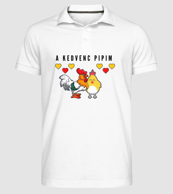 A KEDVENC PIPIM (1) minta fehér pólón
