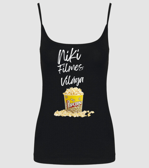 Niki Filmes Világa minta fekete pólón