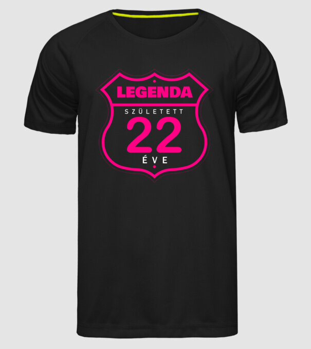 Legenda született 22 éve szynezhető minta fekete pólón