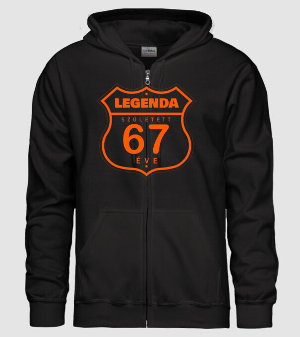 route58Legenda született 67 éve színezhető minta fekete pólón