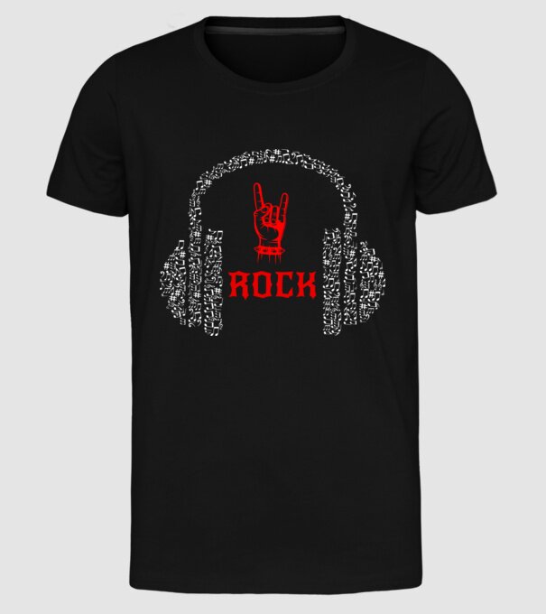 Rock színezhető minta fekete pólón