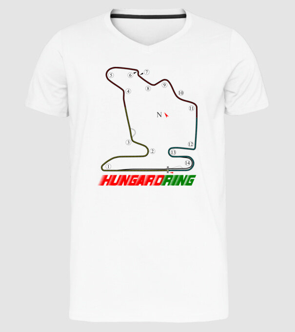 Hungaroring forma 1 pálya minta fehér pólón