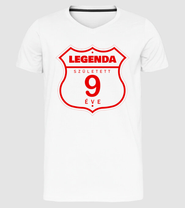 Legenda született 9 éve színezhető minta fehér pólón