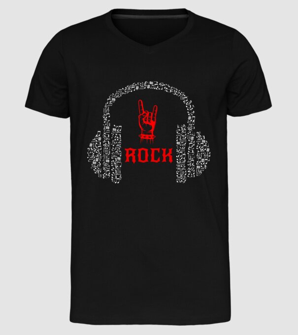 Rock színezhető minta fekete pólón