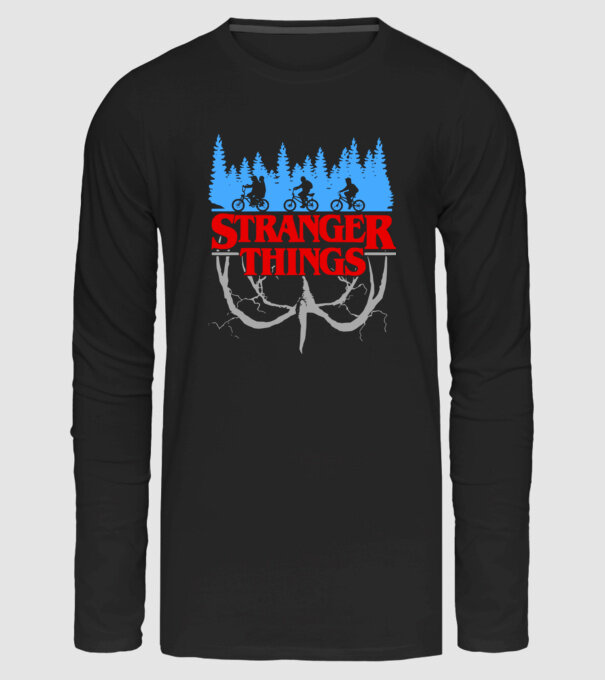 Stranger things színezhető minta fekete pólón
