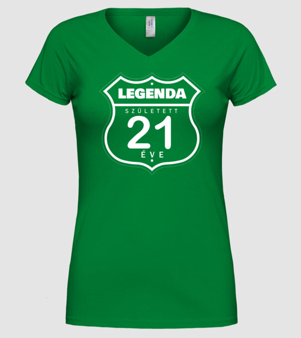 legenda született 21 éve színezhető minta zöld pólón
