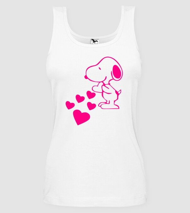 snoopy szív színezhető minta fehér pólón