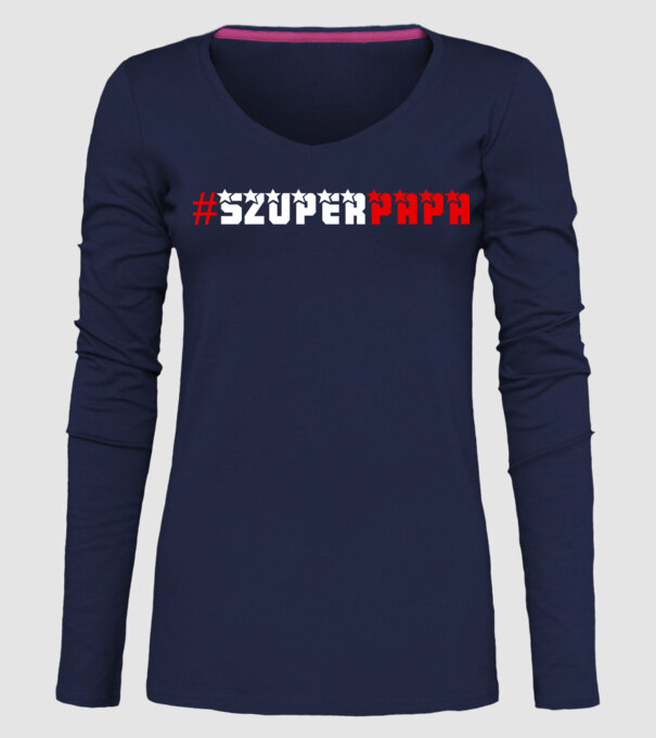 Hashtag szuper papa színezhető minta sötétkék pólón