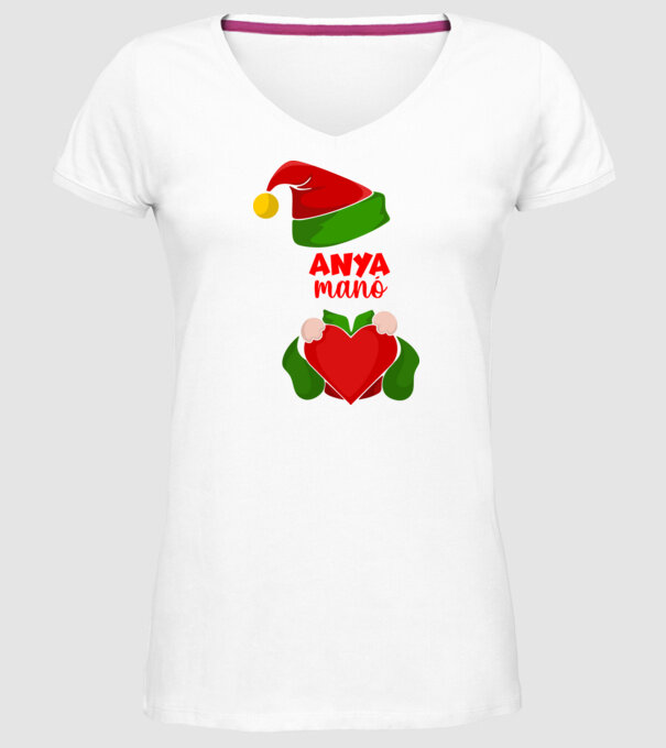 Anya manó minta fehér pólón