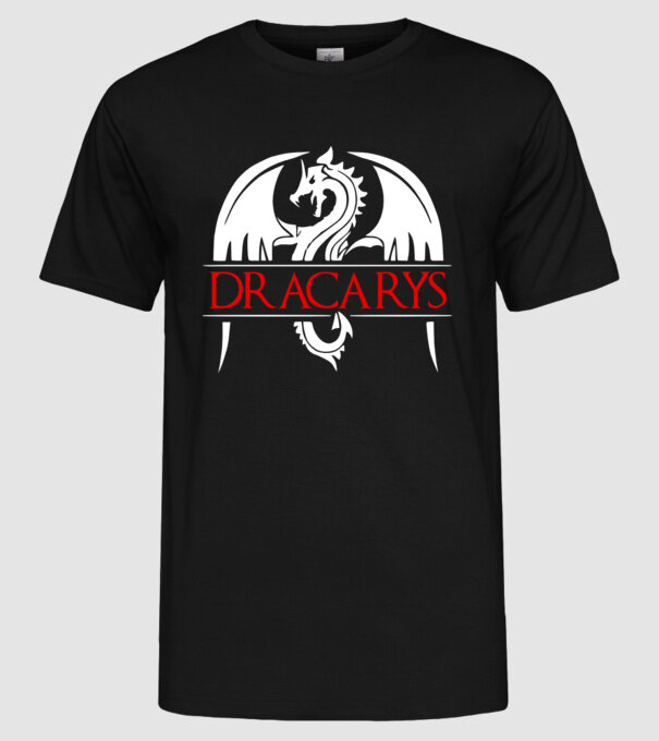 dracarys2 minta fekete pólón