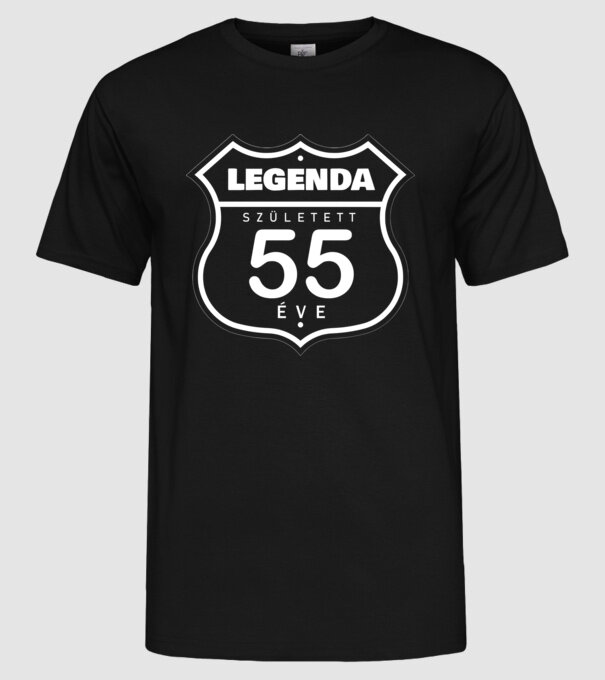 Legenda született 55 éve sznezhető minta fekete pólón