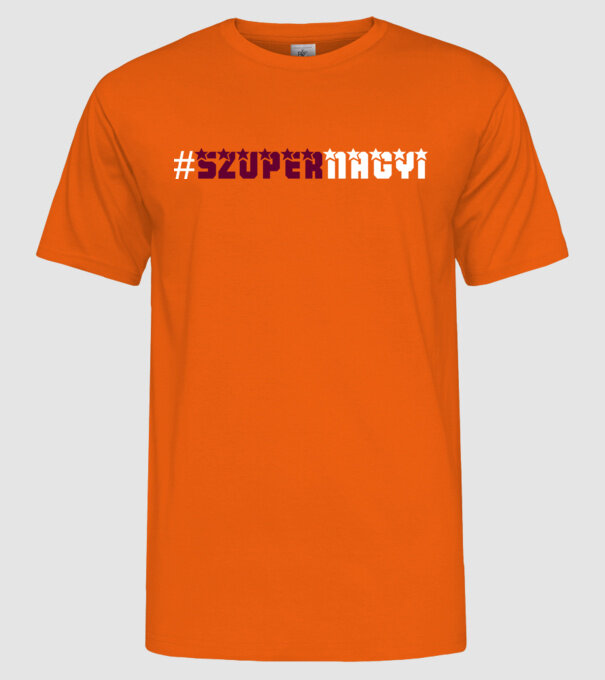 Hashtag szuper nagyi színezhető minta narancssárga pólón