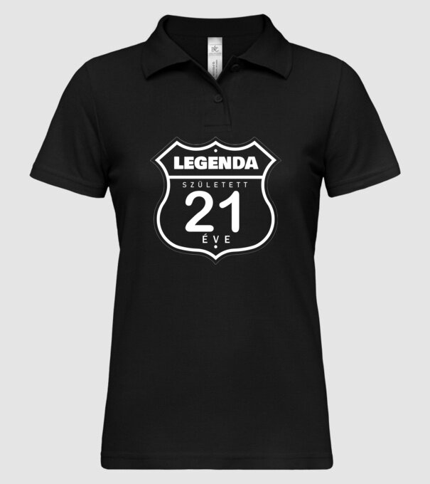 legenda született 21 éve színezhető minta fekete pólón