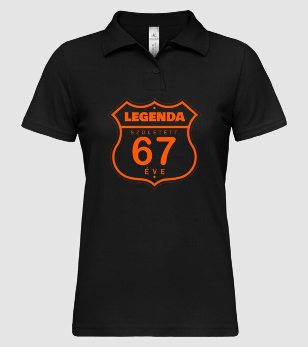route58Legenda született 67 éve színezhető minta fekete pólón