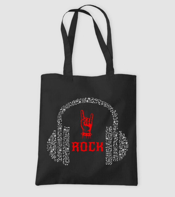 Rock színezhető minta fekete pólón