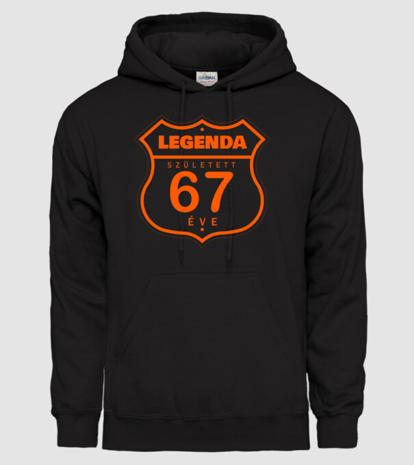 route58Legenda született 67 éve színezhető minta fekete pólón