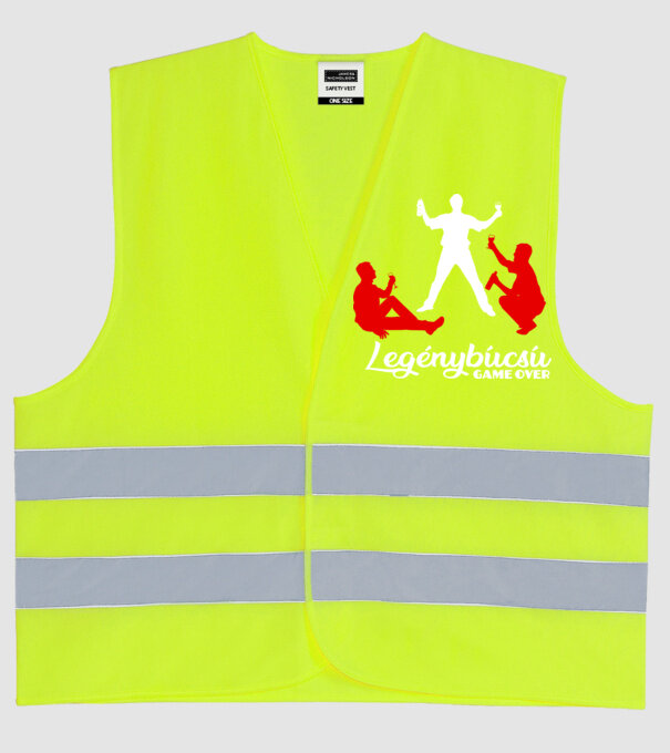 Legénybúcsú game over színezhető minta neonsárga pólón
