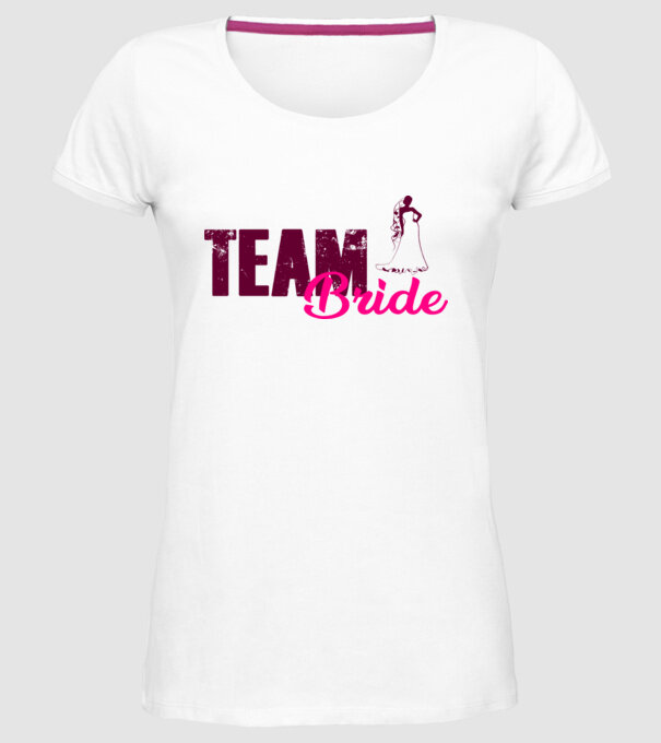 Team Bride színezhető minta fehér pólón