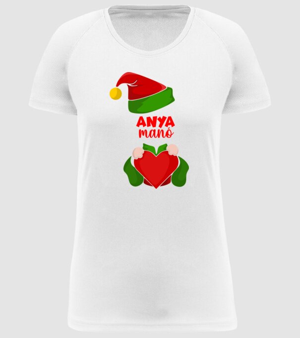 Anya manó minta fehér pólón