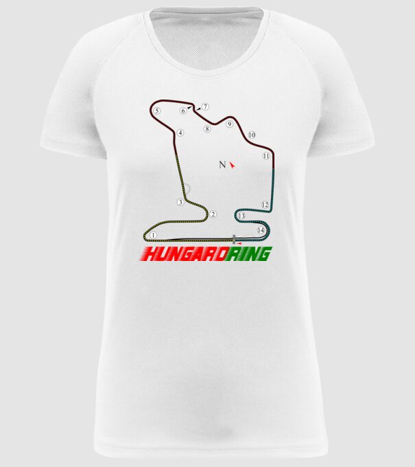 Hungaroring forma 1 pálya minta fehér pólón