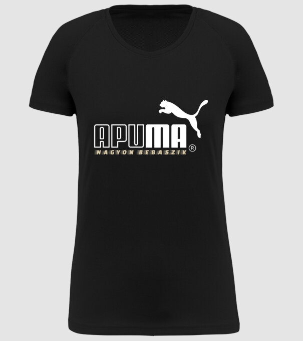 Apuma nagyon bebaszik original színezhető minta fekete pólón
