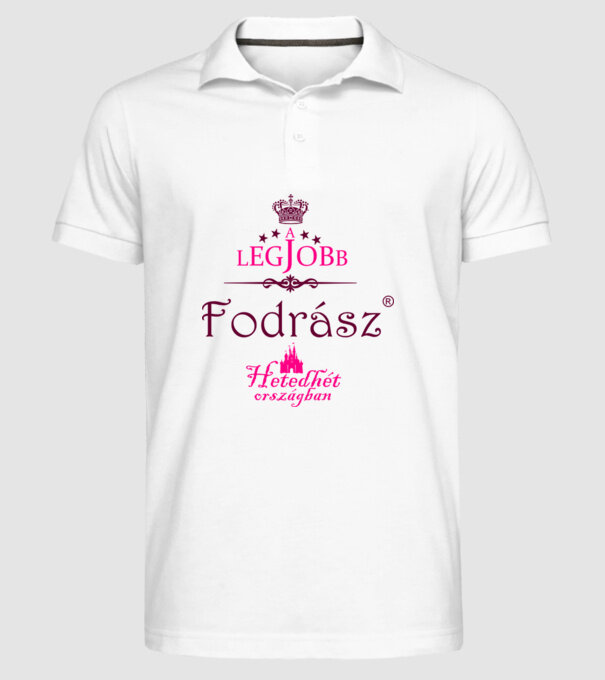 Legjobb fodrász minta fehér pólón