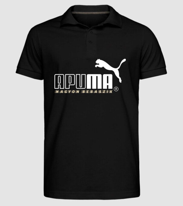 Apuma nagyon bebaszik original színezhető minta fekete pólón