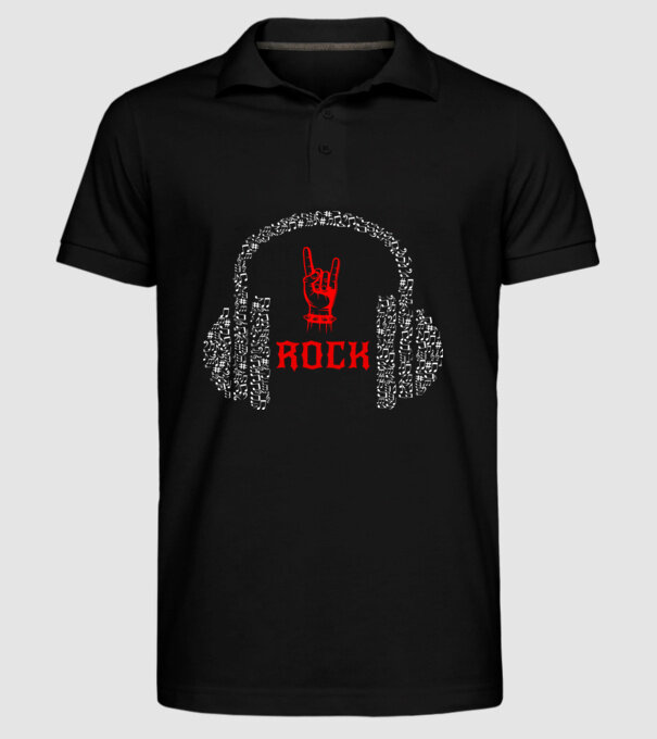 Rock színezhető minta fekete pólón