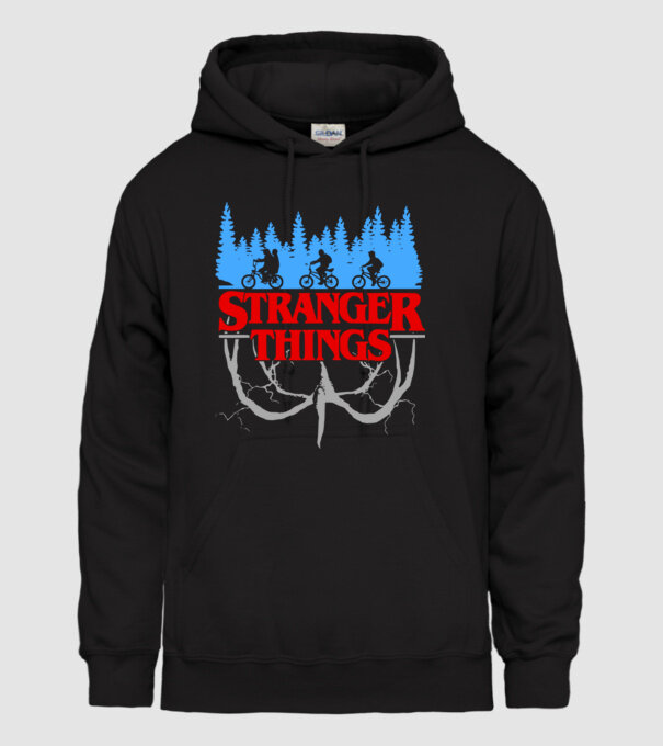 Stranger things színezhető minta fekete pólón